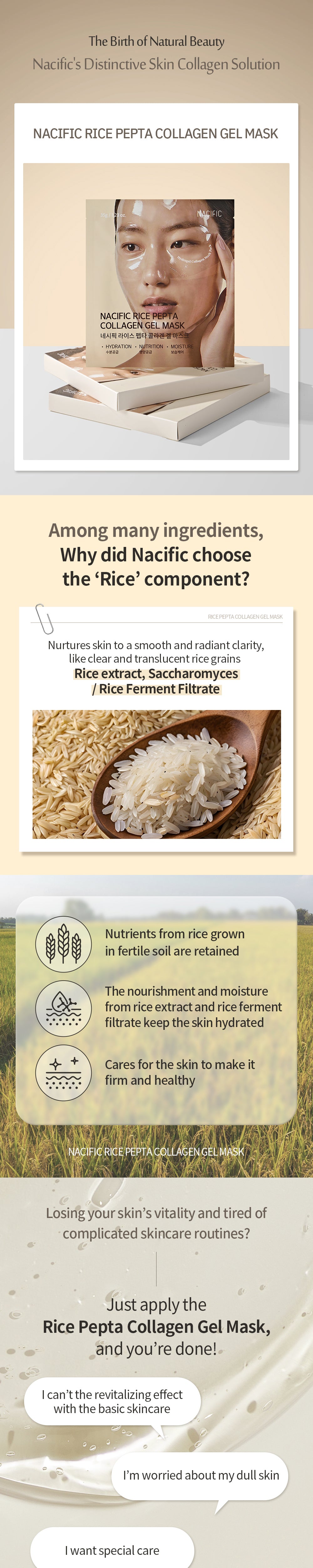 Nacific Rice Pepta Collagen Gel Mask